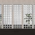 Modern glass brick partition glass brick partition glass brick partition wall hollow partition 3d model