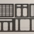 New Chinese-style casement window combination window frame 3d model