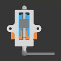 Industrial Blue Mechanical Device With Metal Base Spring And Control Knob