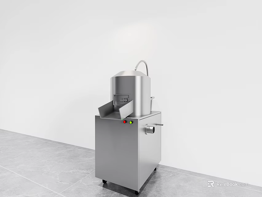 Modern Stainless Steel Commercial Equipment with Control Panel Water Faucet and Wheels for Professional Use 3d model 