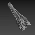 Realistic Silver Animal Skull With Detailed Structure On Black Background 3d model