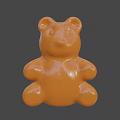 Shiny Orange Gummy Bear Sweet Chewy Candy With Bear Shape Design