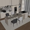 Nakajima Table and Chair Combination 3d model