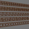 New Chinese style window grilles line pane corner line 3d model