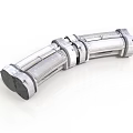 Detailed Industrial Metal Mechanical Component With Segmented Joints And Bolted Structure