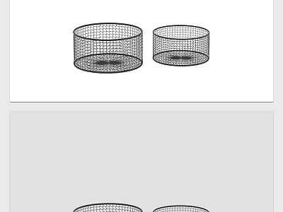 Two Round Mesh Containers Essential Household Items For Kitchen Storage 3d model