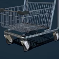 Commercial Retail Shopping Cart With Metal Frame Two Tier Design And Easy Mobility Wheels