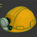 Yellow Hard Hat With Attached Bright LED Headlamp For Safety Protection