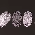 Stylish Fingerprint Pendant Unique Charm Collection Arranged On Dark Background