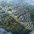 Aerial View Urban Planning With Residential Buildings Green Spaces And Road Networks