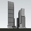 Modern High Rise Office Building With Glass Facade And Tower Architecture Design