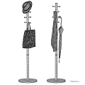 Practical Entryway Hallway Interior With Coat Racks Hat Bag Scarf And Umbrella