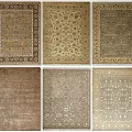 Various Square Rugs With Intricate Patterns And Warm Tones For Home Decor 3d model