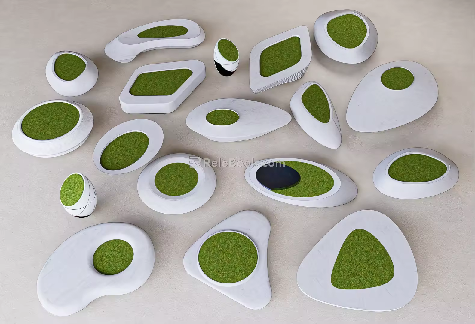 Modern Tree Pool Landscape Seat Park Wide View Pool Flower Pool Planting Pool 3d model