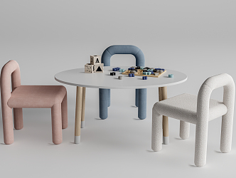 Modern Children's Table and Chair Children's Table and Chair Combination 3d model