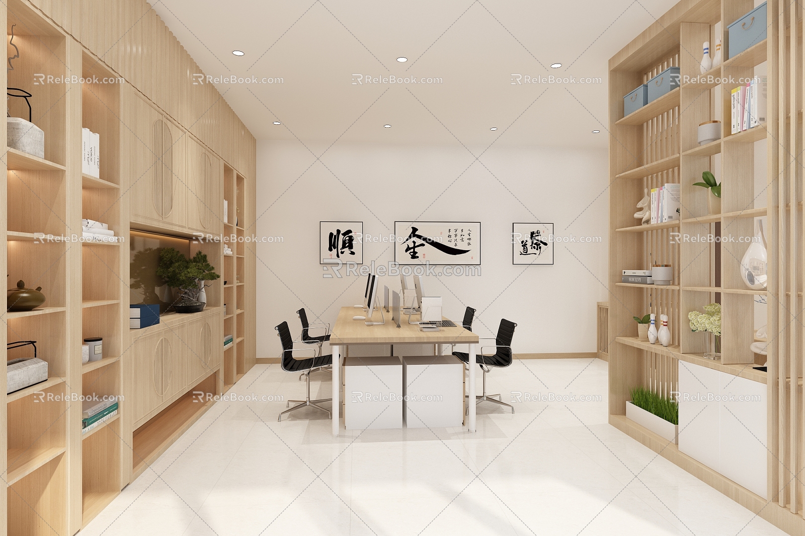 modern public office area office space 3d model