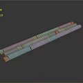 Blue Cylindrical Bars With Orange Ends Arranged Neatly On Dark Surface
