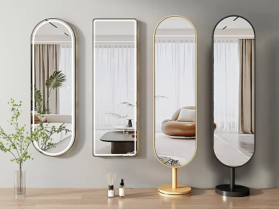 Modern Full Length Mirrors With Diverse Designs In Home Interior 3d model
