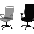 Modern Office Chairs With Black And White Breathable Mesh Back And Rolling Casters Design