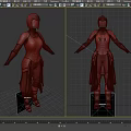 Medieval Warrior Armor Clothing With Metal Plates And Black Cloak Displayed In Different Angles