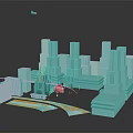 3D Rendered Urban Architecture Featuring High Rise Buildings Construction Crane And Road Layout