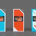 Colorful Digital Billboards Featuring Blue Orange Screens And Modern Design
