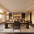 Luxurious Box Interior Design With Long Table Chairs Chandelier And Natural Light