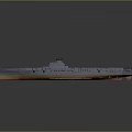 3D Cosmic Space Carrier Model Display with Blue Deck and Orange Base in Dark Background