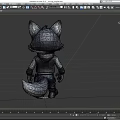 Cute Gray Wolf Game Movie Character With Black Vest And Blue Jeans