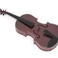 High Quality Handmade Brown Wooden Violin With Strings For Classical Music Performance 3d model
