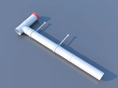 White Household Cleaning Tool With Red Cap And Long Handle For Daily Use 3d model