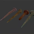 Four Rusty Metal Nails As Essential Hardware Tools For Projects 3d model
