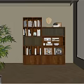 Middle Style Bookcase 3d model