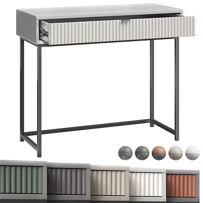 Modern Minimalist Dining Table With Metal Frame And Various Color Options 3d model