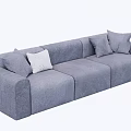 Modern Gray Fabric Sectional Sofa With Comfortable Cushions And Spacious Design 3d model