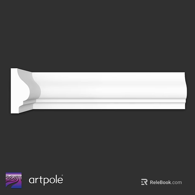 White Decorative Molding With Curved Design For Interior Decoration 3d model 