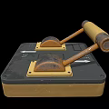 Vintage Foot Switch Device With Two Metal Pedals ON OFF Indicators And Wooden Handle