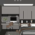 Tatami Bedroom Modern Design With Desk Chair Wardrobe Plant And Window
