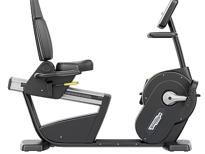 Black Stationary Exercise Bike With Adjustable Seat Backrest And Digital Display For Home Gym Fitness 3d model