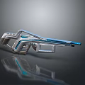 Futuristic Silver Blue Sci Fi Weapon With Sleek Metallic Design And Streamlined Structure 3d model