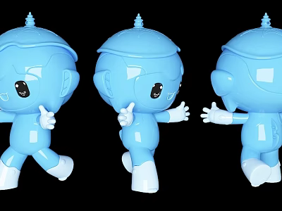 Mascot Cartoon Child Integrity Mascot Doll Souvenir Cartoon Doll Cartoon Image Government Publicity Image 3d model