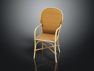 Rattan Leisure Chair with Armrest Light Frame Modern Design for Indoor Outdoor Use 3d model