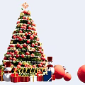 Square Christmas Tree Holiday 3d model