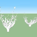 Artistic Garden Ornaments Featuring Water Splashes In Black And White Style