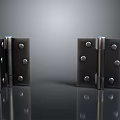 Durable Black Metal Hinges With Round Screws For Furniture Sturdy Design