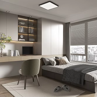 Modern home tatami bedroom 3d model