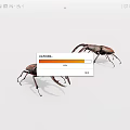 Two Stag Beetles With Prominent Mandibles On White Background 3d model