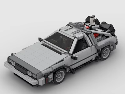 Lego Model Car With Classic Design Gull Wing Doors And Detailed Rear Equipment 3d model