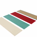 Stylish Square Rugs with Beige Turquoise Red Brown Color Variations 3d model
