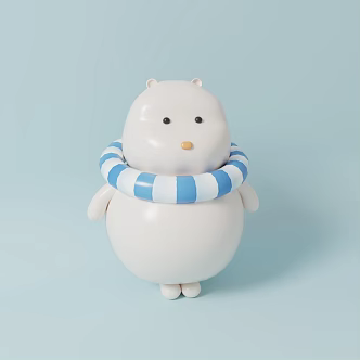 White Bear Toy Ornaments 3d model